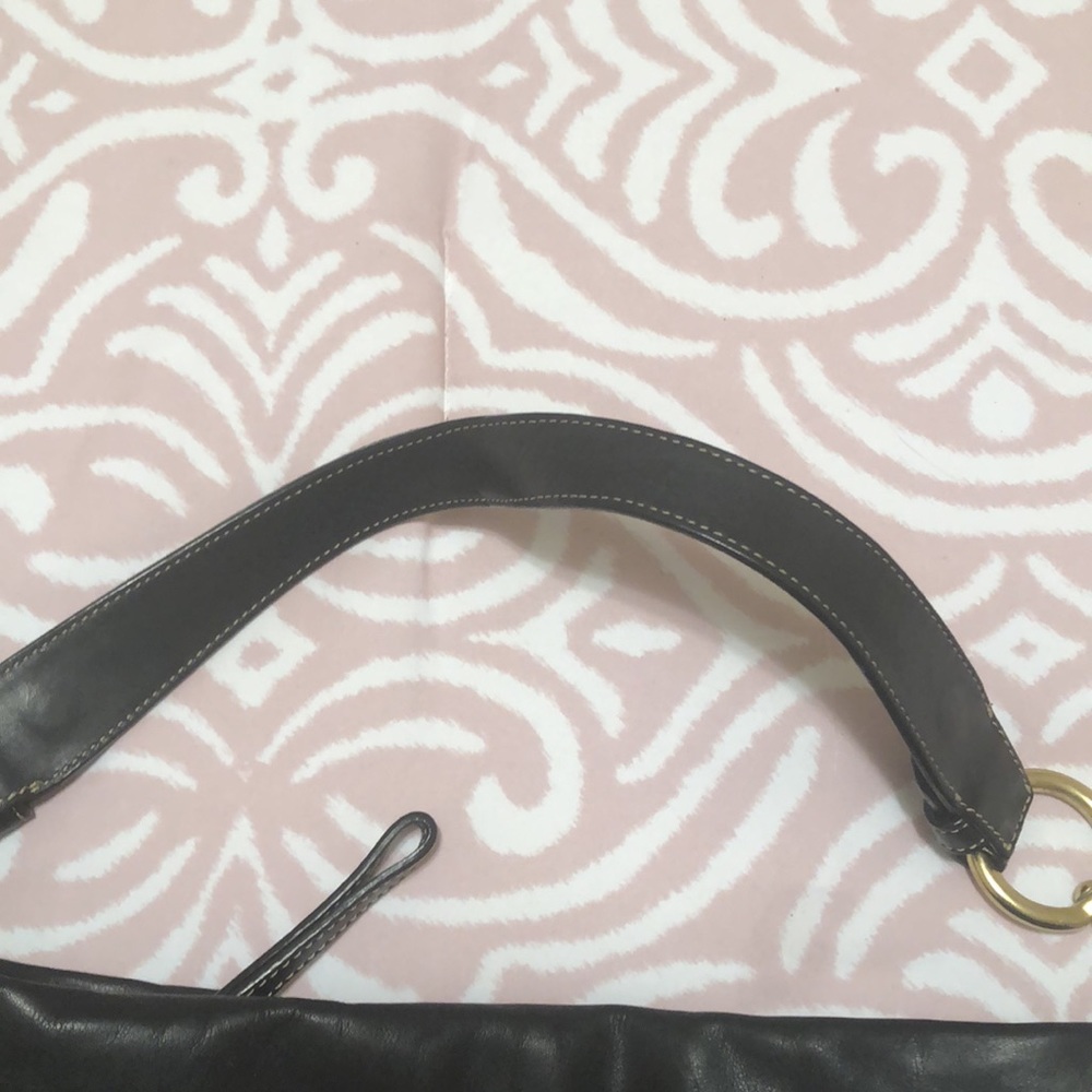 Coach Hampton Pleated Black Leather Hobo Bag - Picture 5 of 15